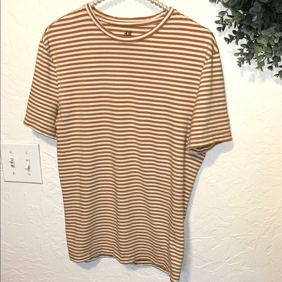 H&M Women’s Light Brown or Dark Mustard & Tan T-Shirt. Slim fit. Small. So soft - Picture 1 of 11
